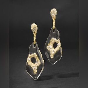 Alexis Bittar Liquid Lucite Crystal Pavé Geode Drop Earrings